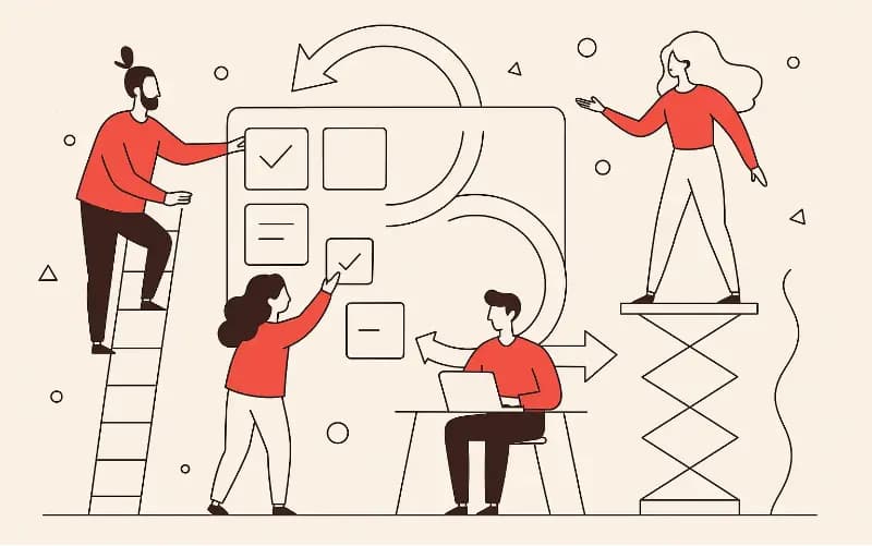 An agile team planning and iterating together