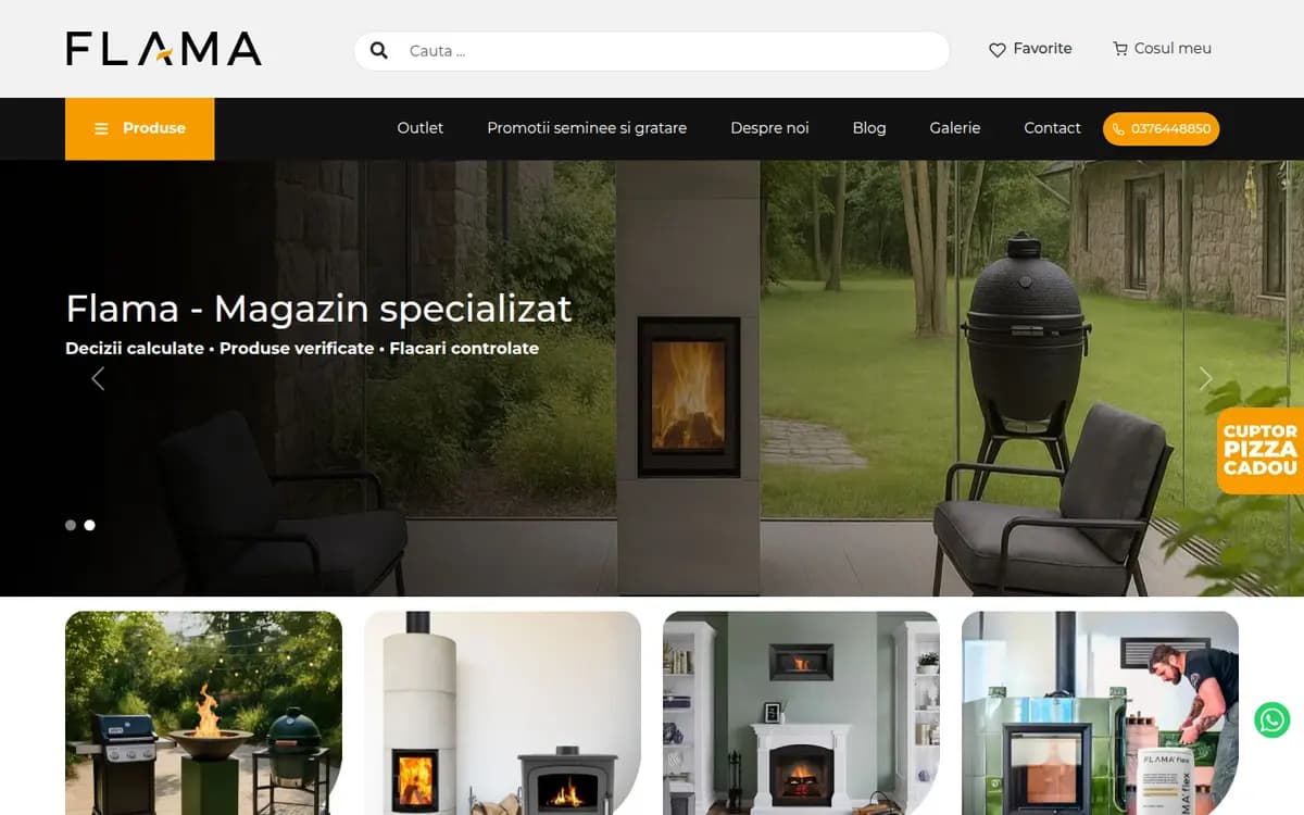 Flama.ro desktop storefront