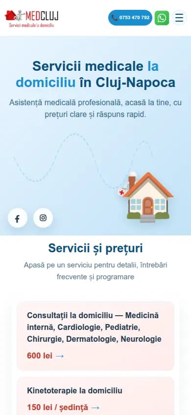 MedCluj local healthcare services website