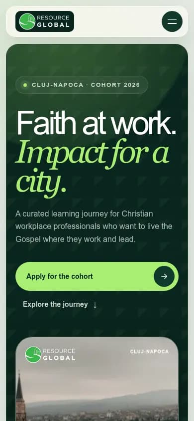 Resource Global România platform on mobile